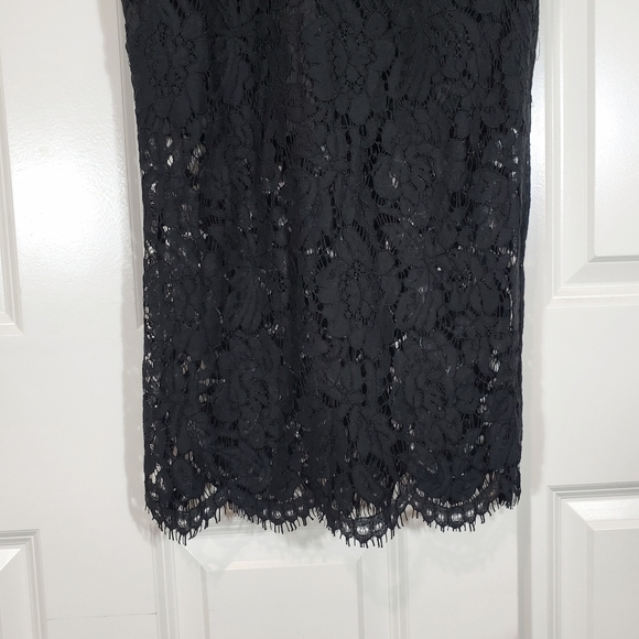 Hello Molly Messing with Me Black Lace Sweetheart Neck Sheer Skirt Midi Dress XS - Picture 10 of 15